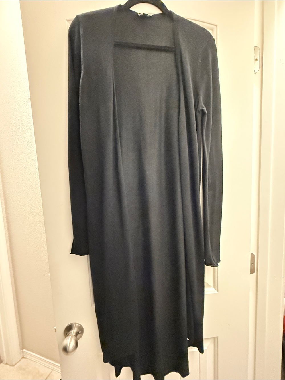 Express Long Black Open-Front Maxi Cardigan